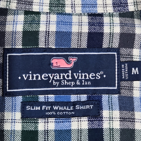 Vineyard Vines Slim Fit Whale Shirt Long Sleeve Button Down Flannel Size Medium - Picture 2 of 13
